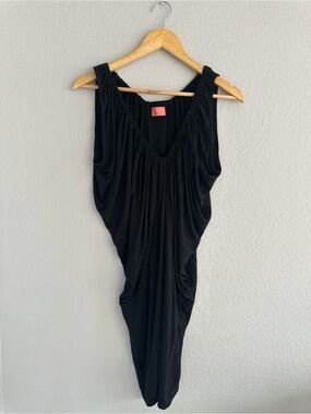 Yeojin Bae Black Tencel Draped Cocoon Dress Size 2 Made in Australia